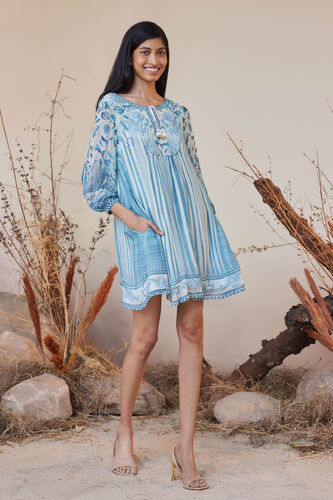 Neela Tunic Dress - Blue, Blue, image 1